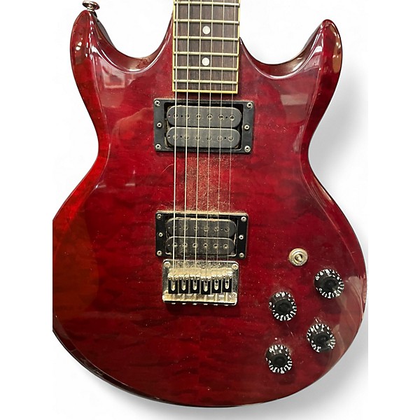 Used Ibanez AX120 Crimson Red Trans Solid Body Electric Guitar