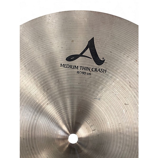 Used Zildjian 16in A Series Medium Thin Crash Cymbal