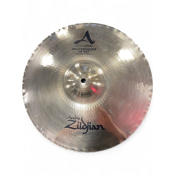 Used Zildjian 14in A Custom Mastersound Hi Hat Pair Cymbal