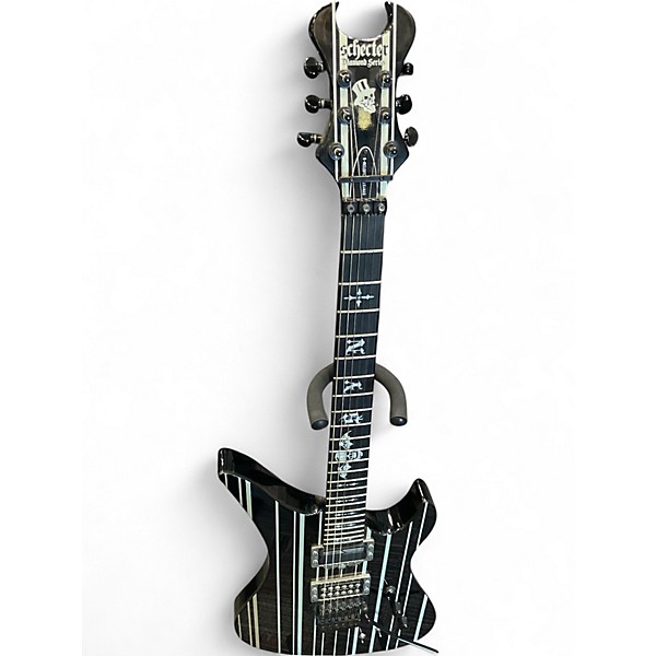 Used Schecter Guitar Research Synyster Gates Signature Custom Black Pinstripe Solid Body Electric Guitar