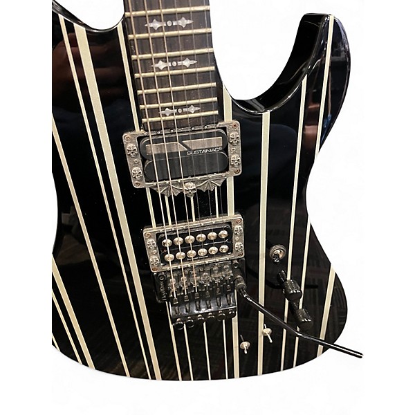 Used Schecter Guitar Research Synyster Gates Signature Custom Black Pinstripe Solid Body Electric Guitar