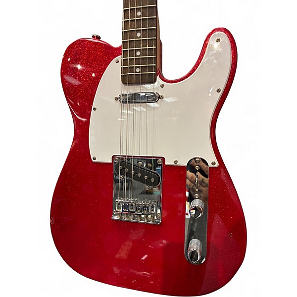Used Squier Telecaster RED SPARKLE Solid Body Electric Guitar