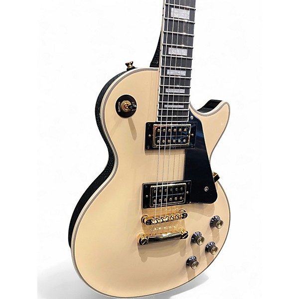 Used Epiphone Les Paul Custom Blackback Antique Ivory Solid Body Electric Guitar