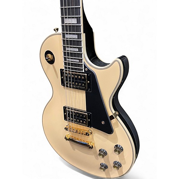 Used Epiphone Les Paul Custom Blackback Antique Ivory Solid Body Electric Guitar