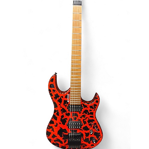Used Kiesel Kiesel k series headless Capri Orange spotted Solid Body Electric Guitar