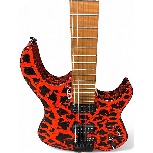 Used Kiesel Kiesel k series headless Capri Orange spotted Solid Body Electric Guitar
