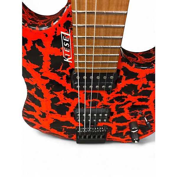 Used Kiesel Kiesel k series headless Capri Orange spotted Solid Body Electric Guitar