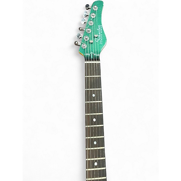 Used Schecter Guitar Research Diamond Series PT BIGSBY Green Solid Body Electric Guitar