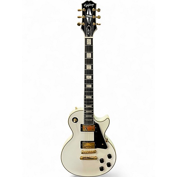 Used 2020s Epiphone Les Paul Custom White Solid Body Electric Guitar