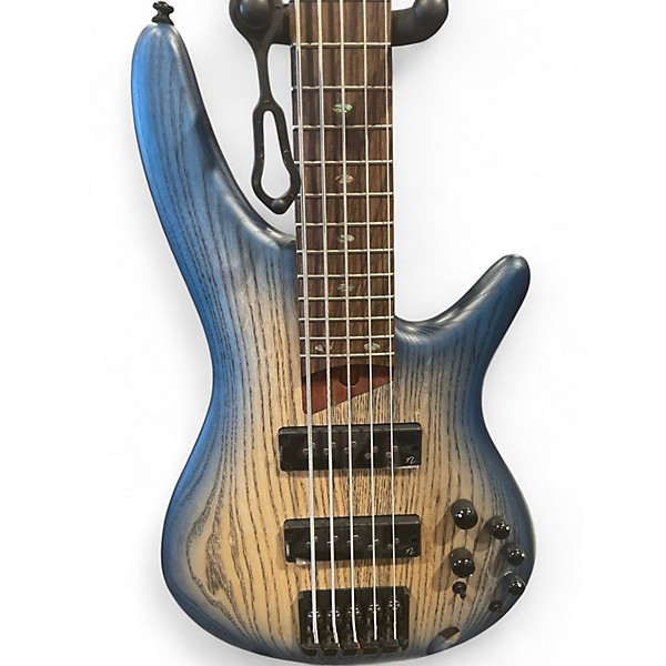 Used 2020s Ibanez SR605E Trans Blue Electric Bass Guitar