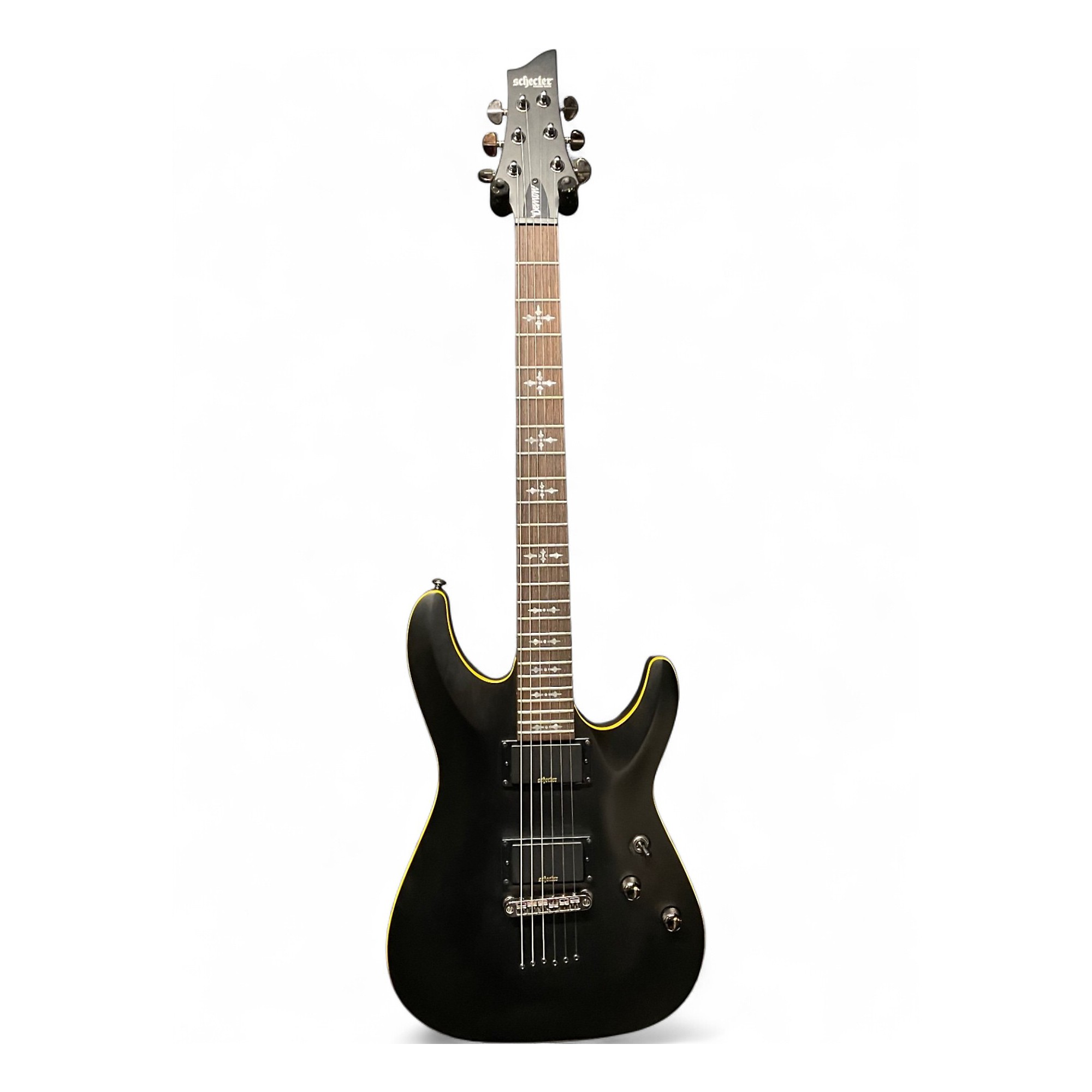 Used Schecter Guitar Research Demon 6 Aged Satin Black Solid Body