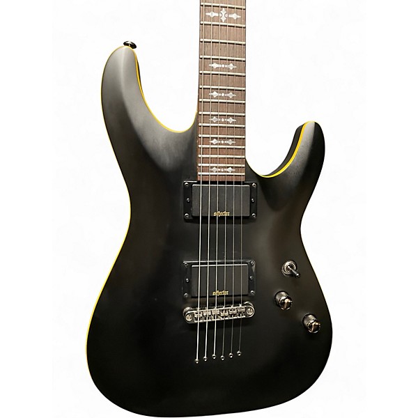 Used Schecter Guitar Research Demon 6 Aged Satin Black Solid Body Electric Guitar