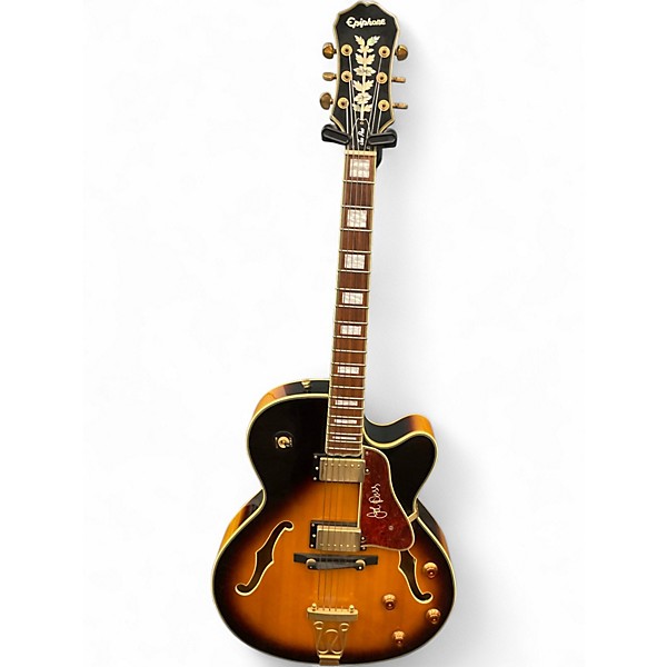 Used Epiphone Joe Pass Emperor II 3 Tone Sunburst Hollow Body Electric Guitar