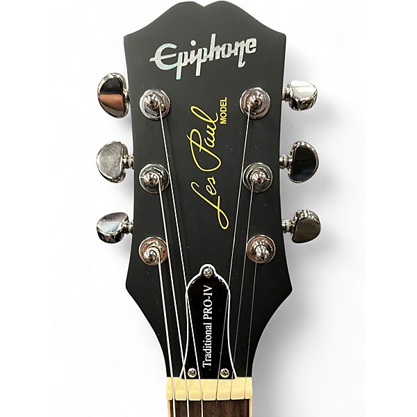 Used Epiphone Les Paul Traditional Pro IV Black Solid Body Electric Guitar