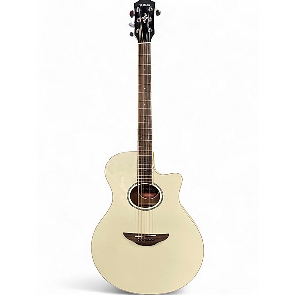 Used Yamaha APX White Acoustic Guitar