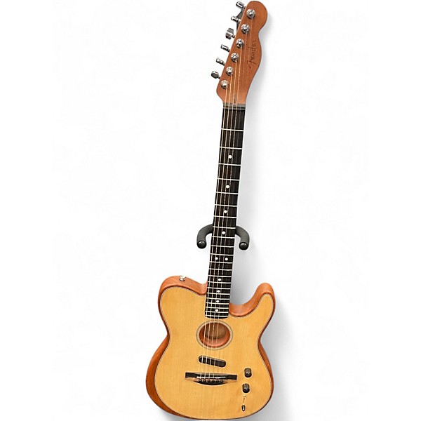 Used Fender American Acoustasonic Telecaster Natural Acoustic Electric Guitar