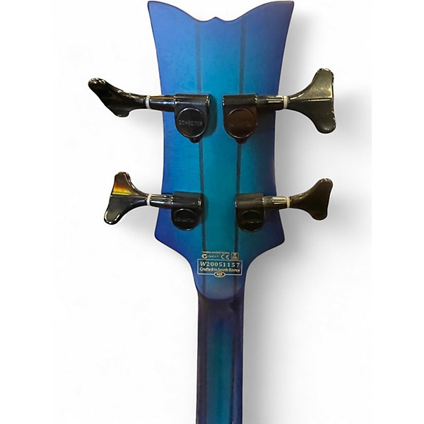 Used Schecter Guitar Research Studio 4 Blue Electric Bass Guitar