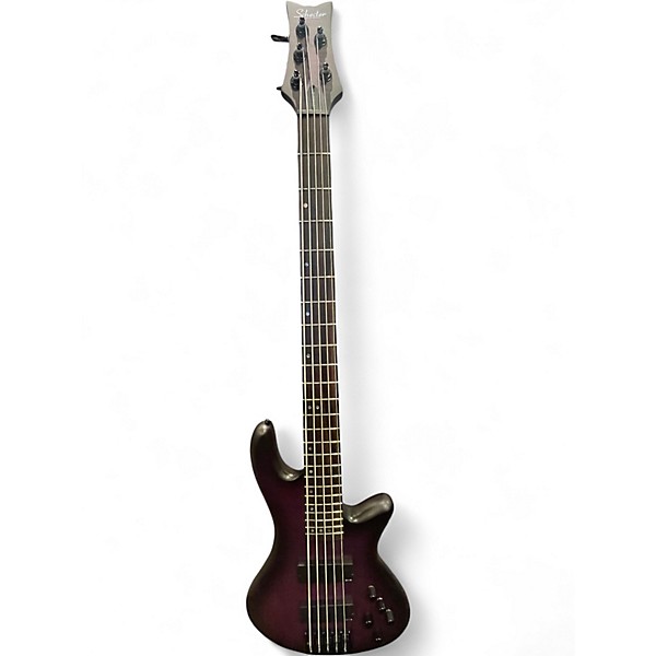 Used Schecter Guitar Research Stiletto Studio 5 String Blue Electric Bass Guitar
