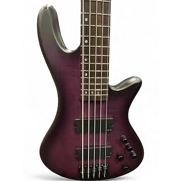 Used Schecter Guitar Research Stiletto Studio 5 String Blue Electric Bass Guitar