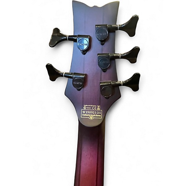 Used Schecter Guitar Research Stiletto Studio 5 String Blue Electric Bass Guitar