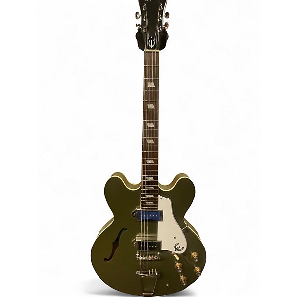 Used Epiphone Casino Worn Olive Satin Hollow Body Electric Guitar