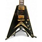 Used Gibson 2000s Flying V Custom Black and Gold Solid Body Electric Guitar