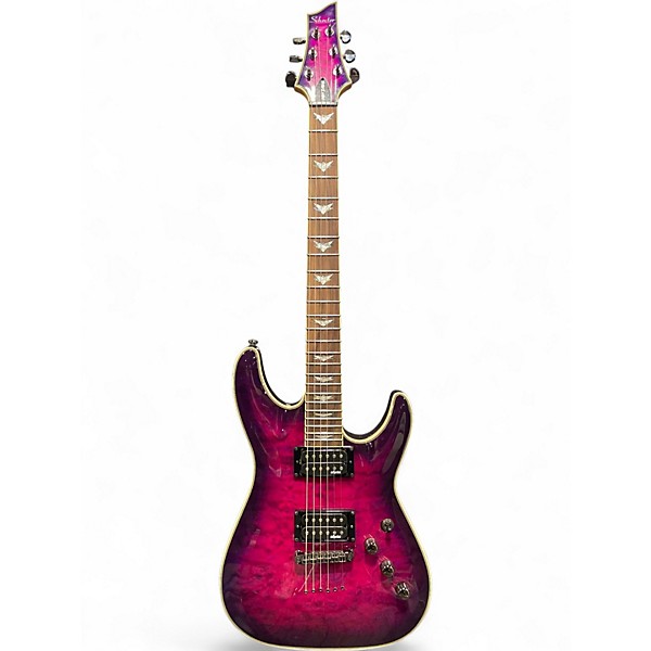 Used 2024 Schecter Guitar Research Omen Extreme 6 Pink Solid Body Electric Guitar