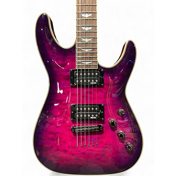Used 2024 Schecter Guitar Research Omen Extreme 6 Pink Solid Body Electric Guitar