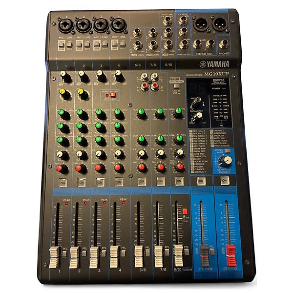 Used Yamaha MG10XU 10 Channel Mixer with Effects Unpowered Mixer