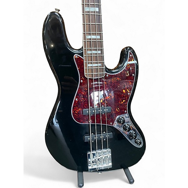 Used 2016 Fender Deluxe Active Jazz Bass Black Electric Bass Guitar Black Electric Bass Guitar