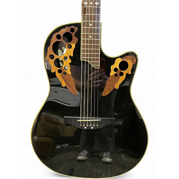 Used Ovation CS257 Celebrity Black Acoustic Electric Guitar