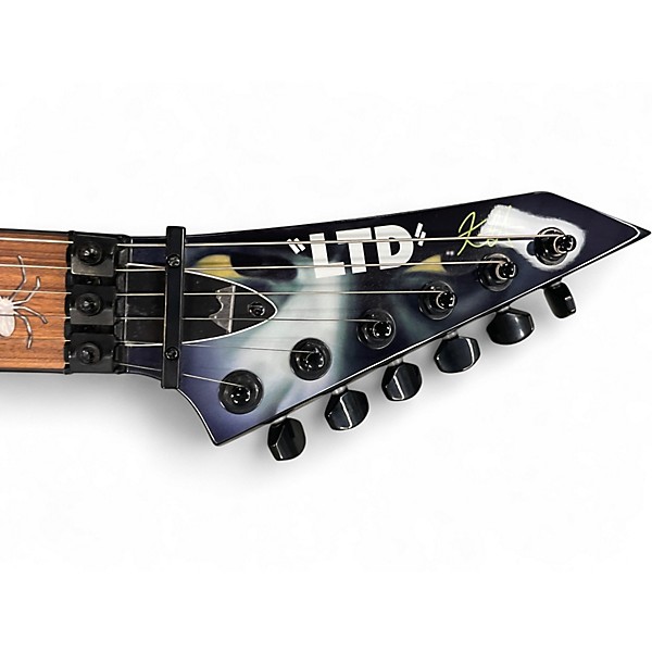 Used ESP LTD Kirk Hammett Signature White Zombie Zombie-Burst Solid Body Electric Guitar