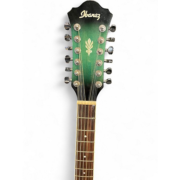 Used Ibanez AEL1512E Teal Burst 12 String Acoustic Electric Guitar