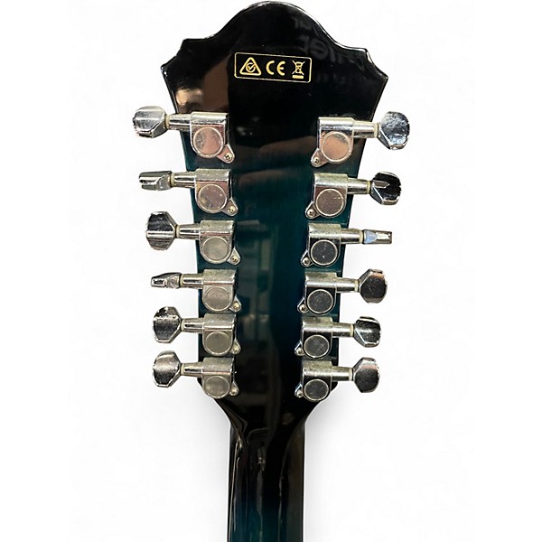 Used Ibanez AEL1512E Teal Burst 12 String Acoustic Electric Guitar