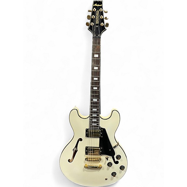 Used Aria PRO ll White Hollow Body Electric Guitar