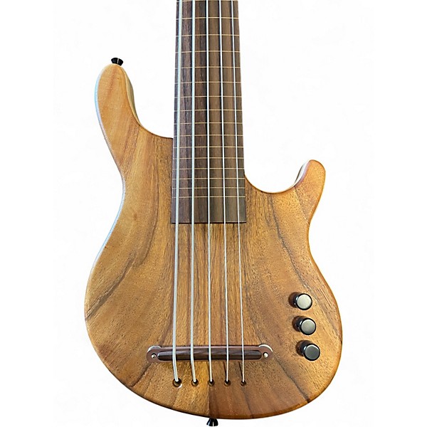 Used Kala California Series Solid Body 5 String U-Bass Hawaiian Koa Electric Bass Guitar