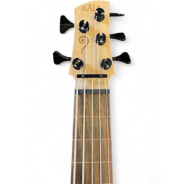 Used Kala California Series Solid Body 5 String U-Bass Hawaiian Koa Electric Bass Guitar