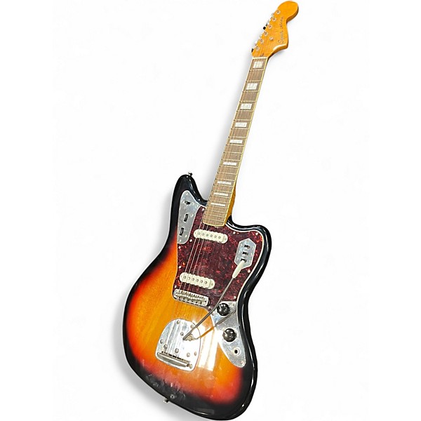 Used Squier JAGUAR 3 Color Sunburst Solid Body Electric Guitar