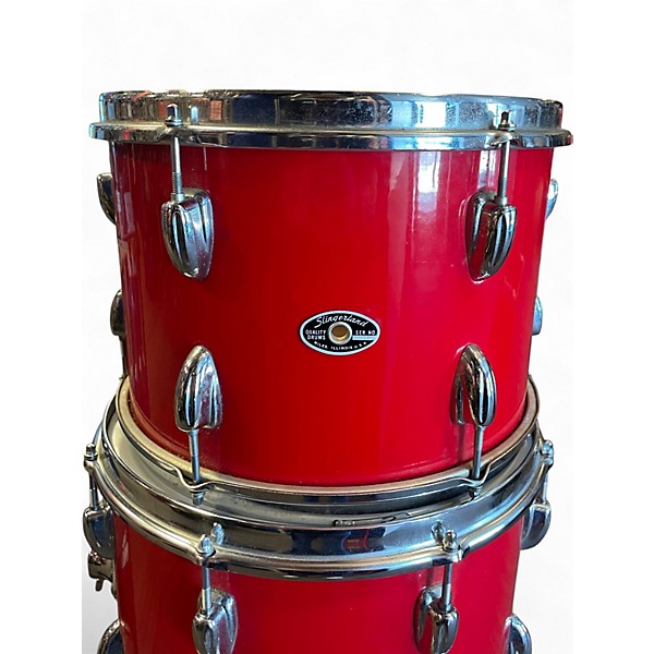 Vintage 1970s Slingerland 4 Piece Stage Band Red Drum Kit