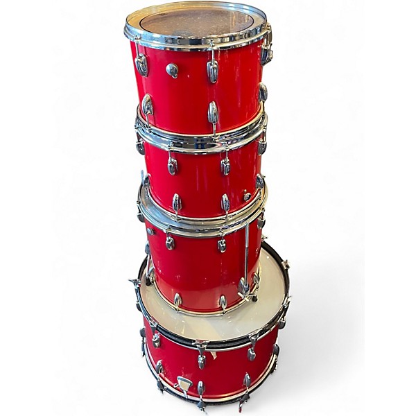 Vintage 1970s Slingerland 4 Piece Stage Band Red Drum Kit