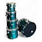 Used 1990s Pearl 5 Piece Session Series Translucent Cyan Drum Kit thumbnail