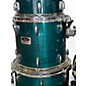 Used 1990s Pearl 5 Piece Session Series Translucent Cyan Drum Kit