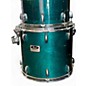 Used 1990s Pearl 5 Piece Session Series Translucent Cyan Drum Kit