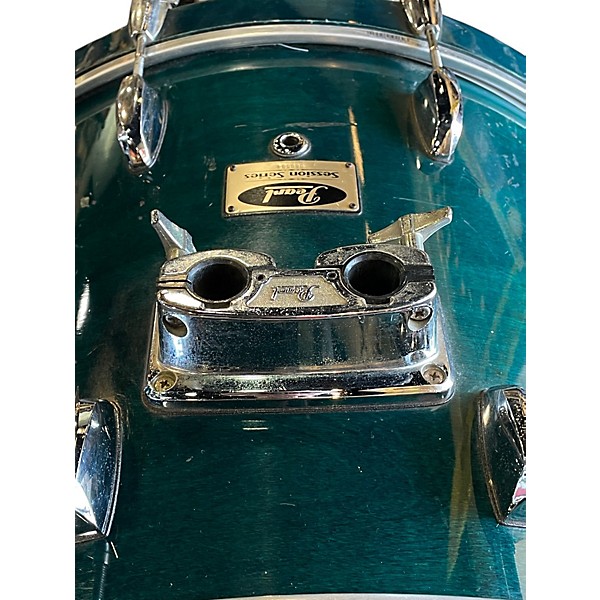 Used 1990s Pearl 5 Piece Session Series Translucent Cyan Drum Kit