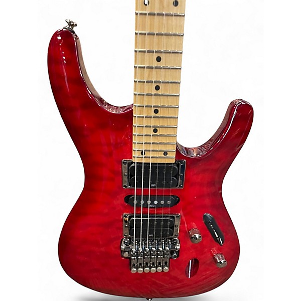 Used Ibanez S570MQM Trans Red Burst Solid Body Electric Guitar