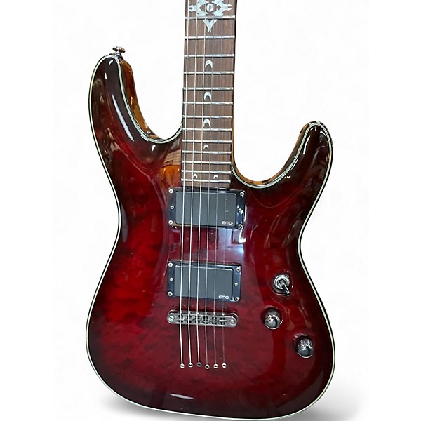 Used Schecter Guitar Research HELLRAISER DLX Crimson Burst Solid Body Electric Guitar