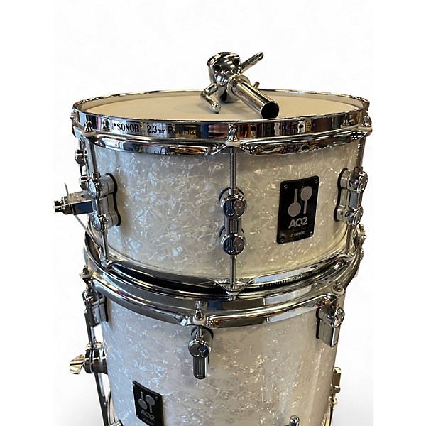Used SONOR 4 Piece AQ2 Bop Maple White Marine Pearl Drum Kit