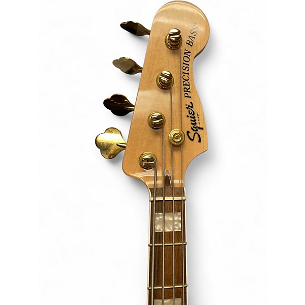 Used Squier 40th Anniversary Precision Bass Black and Gold Electric Bass Guitar