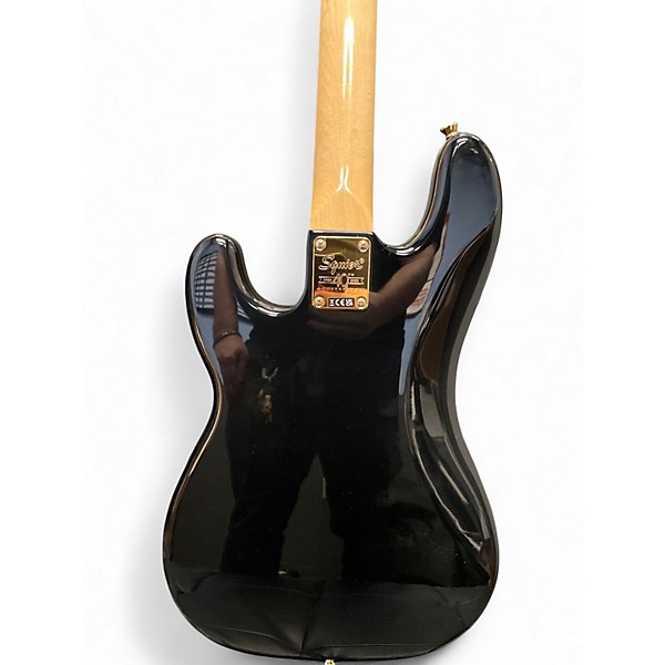 Used Squier 40th Anniversary Precision Bass Black and Gold Electric Bass Guitar