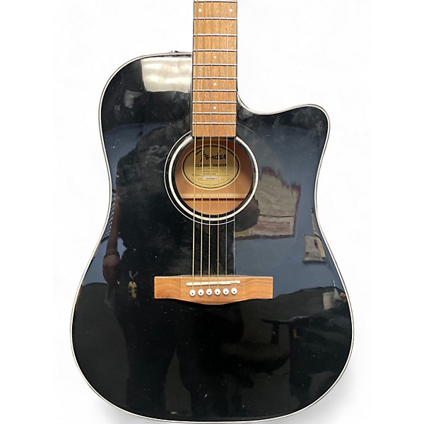 Used Fender CD60CE Dreadnought Black Acoustic Electric Guitar